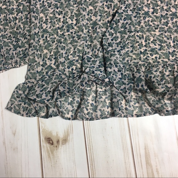 Free People Dress Blue, Green, & White w Ruffles - Picture 2 of 5